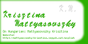 krisztina mattyasovszky business card